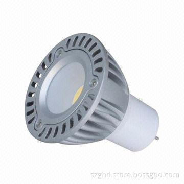 COB LED Spotlight, GU5.3/GU10 Base and 77 Degrees Angle, 100 to 240V Voltage
